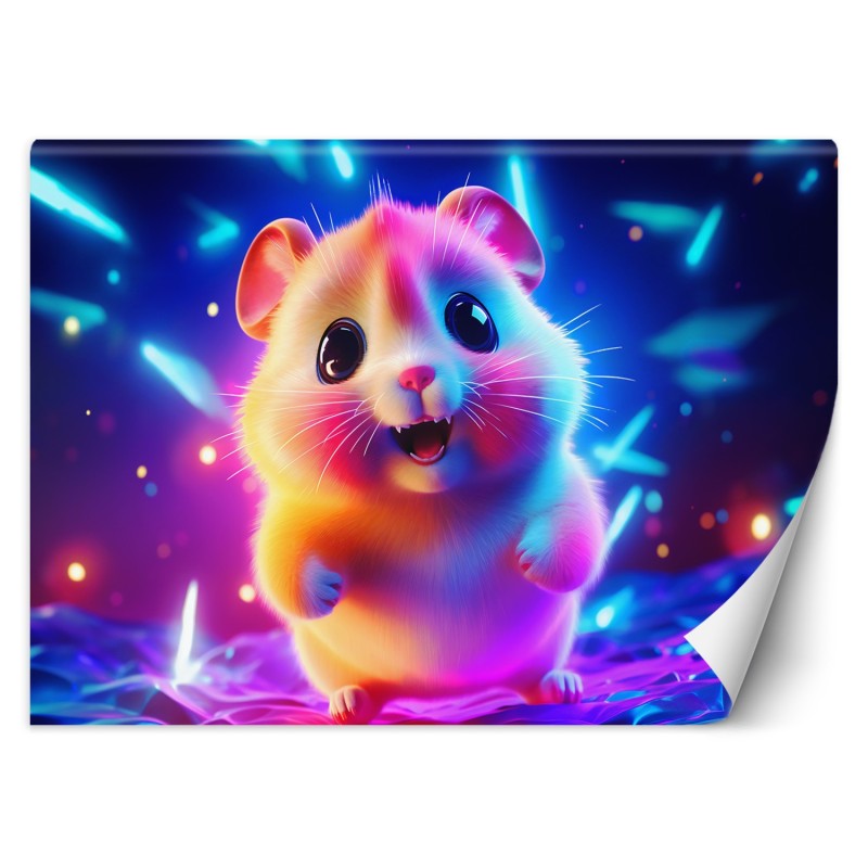 Stilvolle Fototapete - Neon-Hamster | Feeby