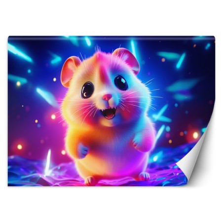 Stilvolle Fototapete - Neon-Hamster | Feeby