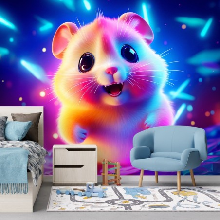 Stilvolle Fototapete - Neon-Hamster | Feeby