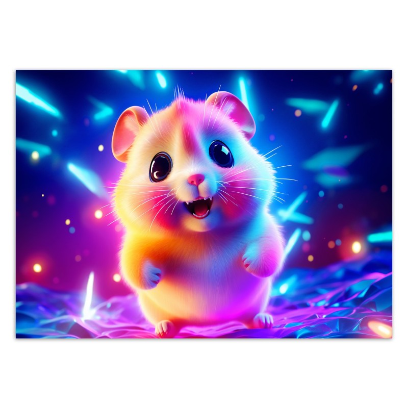Stilvolle Fototapete - Neon-Hamster | Feeby