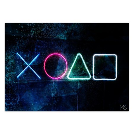 Fototapete - Spielkonsolensymbole für das Zimmer des Spielers | Feeby