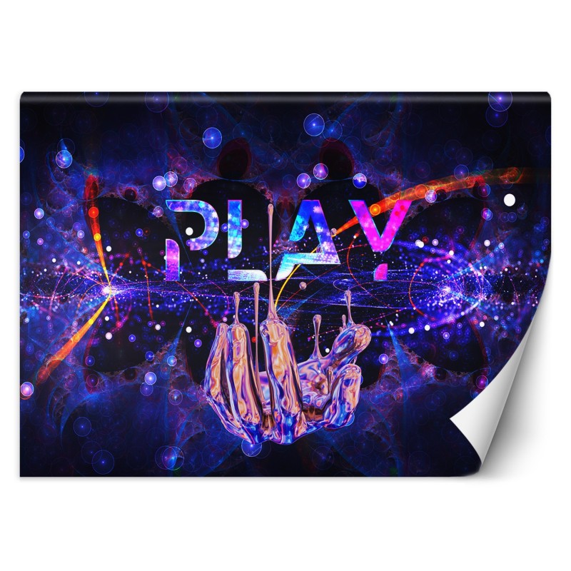 Fototapete - für den Spielerraum Neonzeichen für Play | Feeby