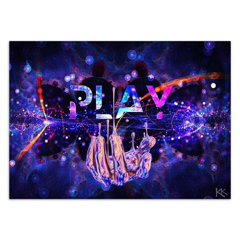 Fototapete - für den Spielerraum Neonzeichen für Play | Feeby