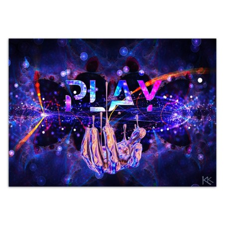 Fototapete - für den Spielerraum Neonzeichen für Play | Feeby