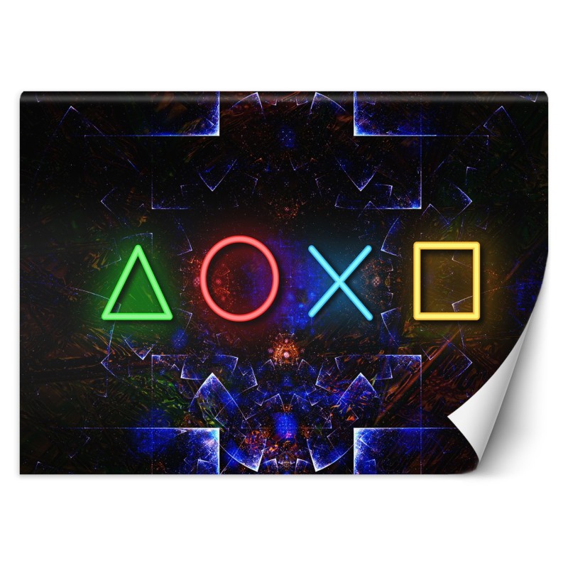 Fototapete - Spielkonsole Spielsymbole für das Zimmer des Spielers | Feeby