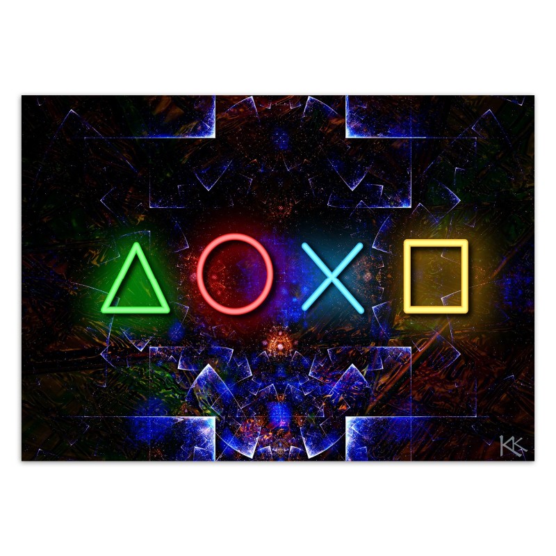 Fototapete - Spielkonsole Spielsymbole für das Zimmer des Spielers | Feeby