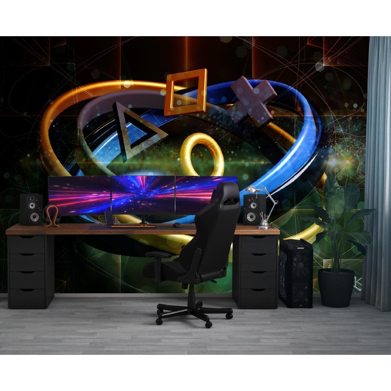 Fototapete - Schaltflächen für Controllersymbole für das Zimmer des Spielers | Feeby