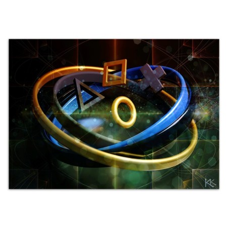 Fototapete - Schaltflächen für Controllersymbole für das Zimmer des Spielers | Feeby