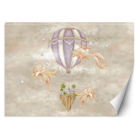 Moderne Fototapete - Ballon Haus Fisch Beige | Feeby