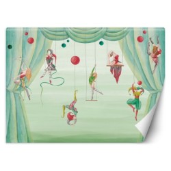 Moderne Fototapete - Zirkus Zirkusakrobat Grün | Feeby