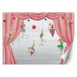 Moderne Fototapete - Zirkus Akrobat Rot Rosa | Feeby
