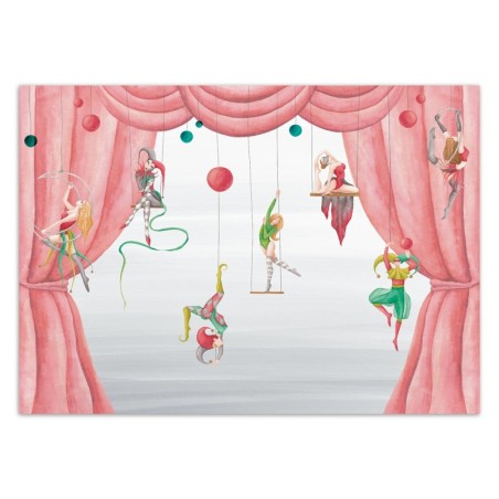 Moderne Fototapete - Zirkus Akrobat Rot Rosa | Feeby