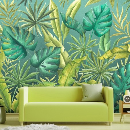 Fototapete - Monstera Blätter Pflanzen Grün | Feeby