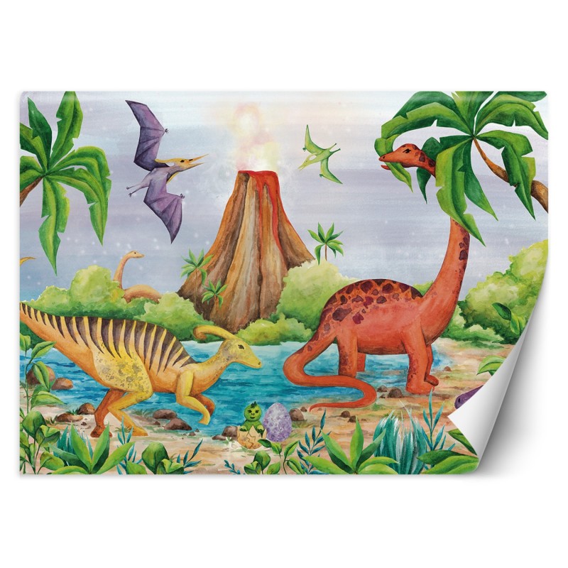 Fototapete - Dinosaurier am See | Feeby