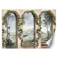 Fototapete - Säulen und Bögen mit Efeu | Feeby