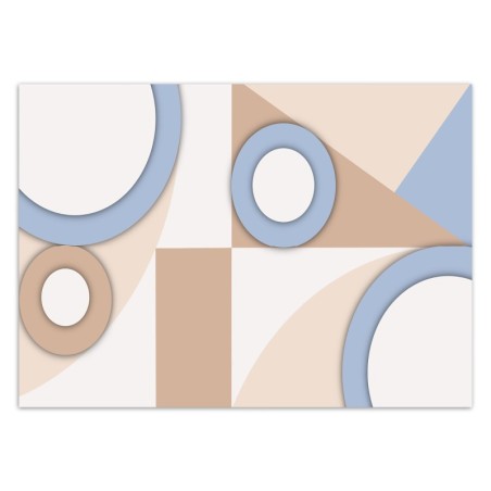 Fototapete - Geometrische Abstrakt Beige Braun Blau | Feeby