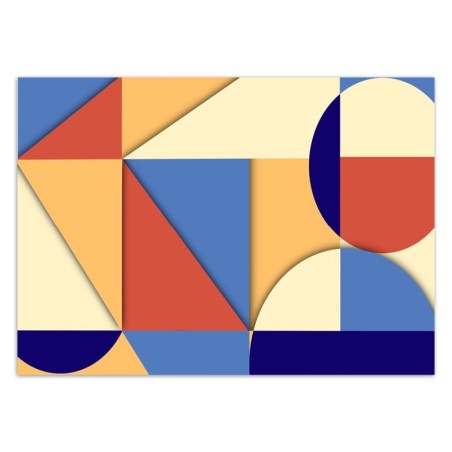 Fototapete - Geometrische Abstrakt Gelb Rot Violett | Feeby