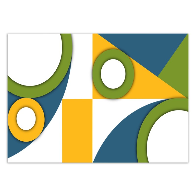 Fototapete - Geometrische Abstrakt Gelb Grün Violett | Feeby