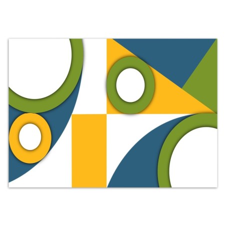 Fototapete - Geometrische Abstrakt Gelb Grün Violett | Feeby