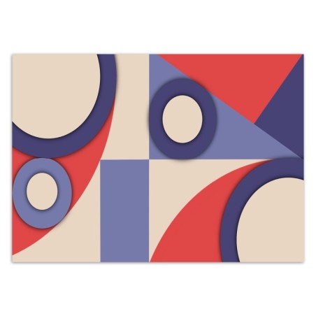 Fototapete - Geometrische Abstrakt Rot Beige Lila | Feeby