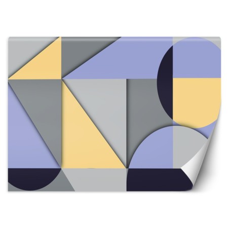 Fototapete - Geometrische Abstraktionsformen Gelb Grau Lila | Feeby