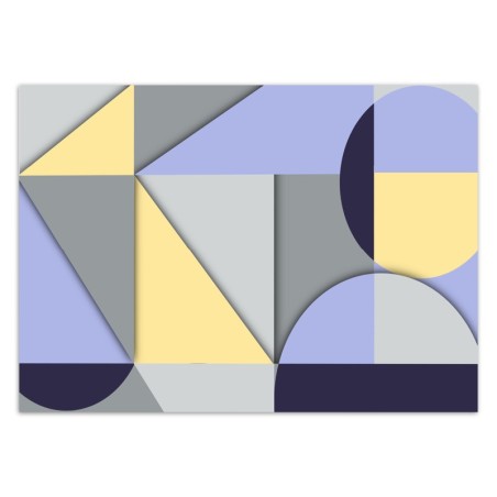 Fototapete - Geometrische Abstraktionsformen Gelb Grau Lila | Feeby