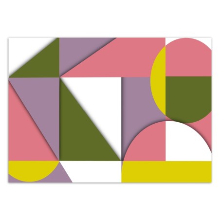 Fototapete - Geometrische Abstrakt Gelb Rosa Lila Grün | Feeby