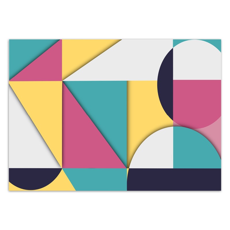 Fototapete - Geometrische Abstrakt Gelb Rosa Türkis | Feeby