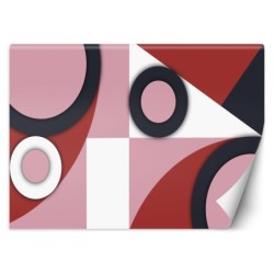 Fototapete - Geometrische Abstrakt Rot Rosa Schwarz | Feeby