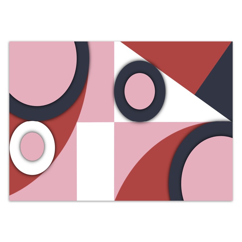 Fototapete - Geometrische Abstrakt Rot Rosa Schwarz | Feeby