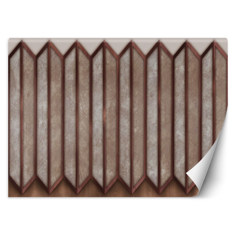 Fototapete - Geometrische Abstrakt 3D Braun Beige | Feeby