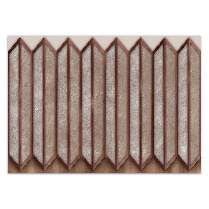 Fototapete - Geometrische Abstrakt 3D Braun Beige | Feeby