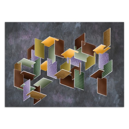 Moderne Fototapete - 3D -Rätsel Abstrakt Bunt | Feeby