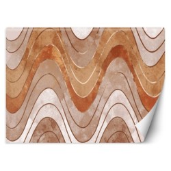Fototapete - Horizontale wellige Linien Orange Beige | Feeby