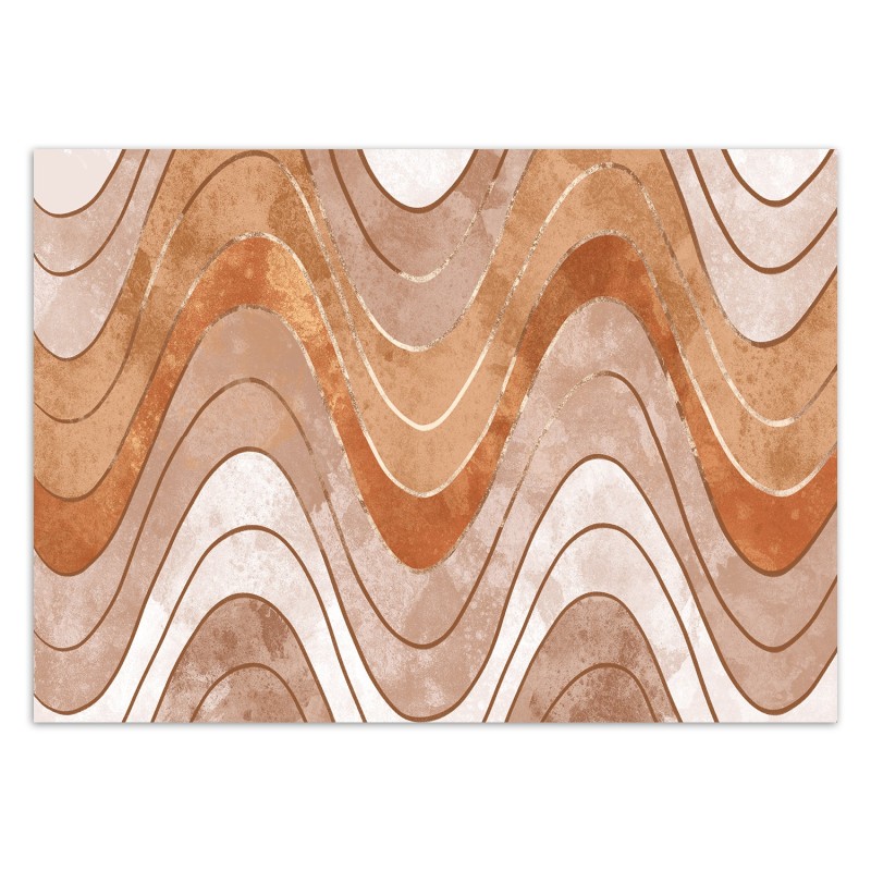 Fototapete - Horizontale wellige Linien Orange Beige | Feeby