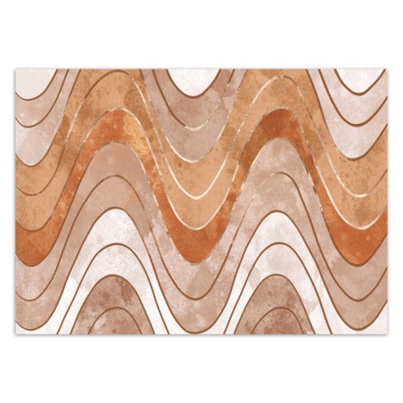 Fototapete - Horizontale wellige Linien Orange Beige | Feeby