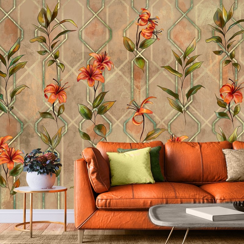 Stilvolle Fototapete - Lilia gelbe Blume | Feeby