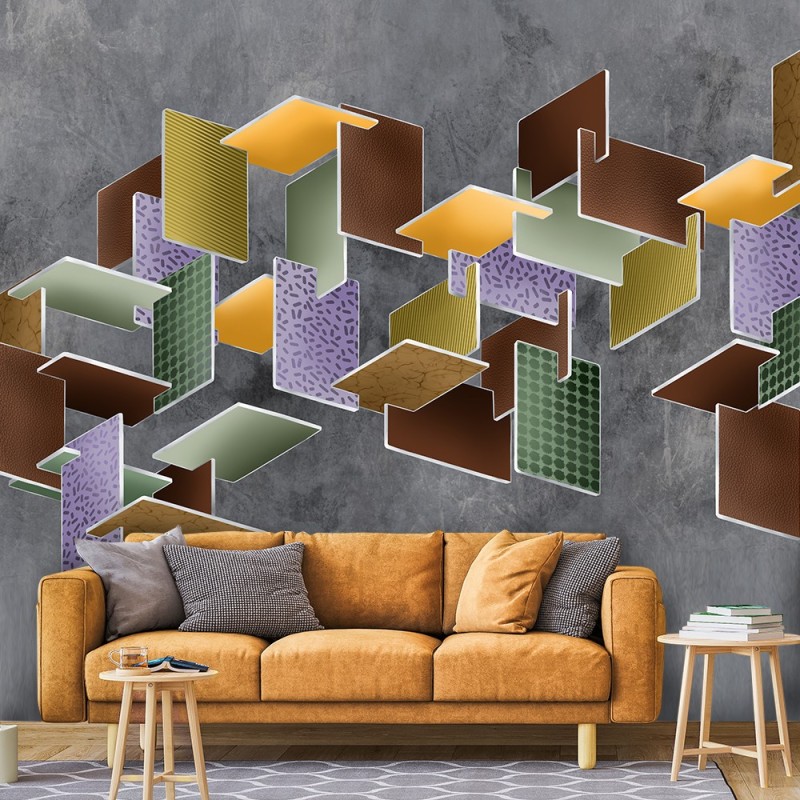 Fototapete - Abstrakt 3d mehrfarbig | Feeby
