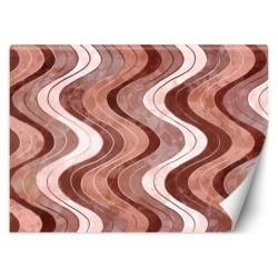 Fototapete - Abstrakt Vertikale wellige Linien Orange Rot | Feeby