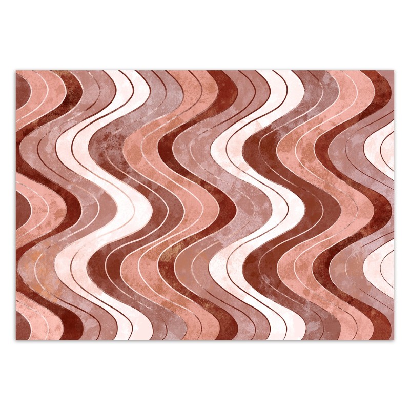 Fototapete - Abstrakt Vertikale wellige Linien Orange Rot | Feeby