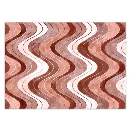 Fototapete - Abstrakt Vertikale wellige Linien Orange Rot | Feeby