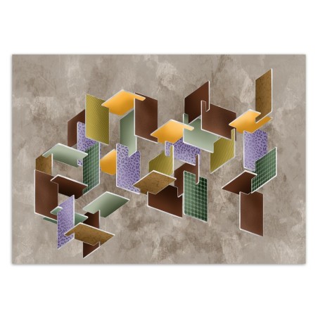 Stilvolle Fototapete - Bunte Abstrakt 3D -Rätsel | Feeby