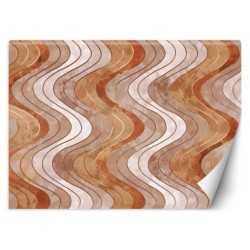 Fototapete - Abstrakt Vertikale wellige Linien Orange Braun | Feeby