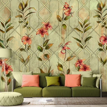 Modische Fototapete - Lilia gelbe Blume | Feeby