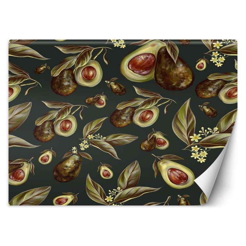 Stilvolle Fototapete - Avocado Früchte Obst Braun | Feeby