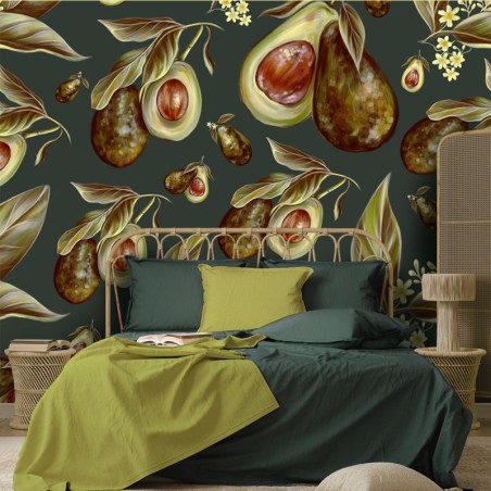 Stilvolle Fototapete - Avocado Früchte Obst Braun | Feeby