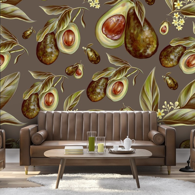 Fototapete - Avocado Hälften Früchte Obst | Feeby