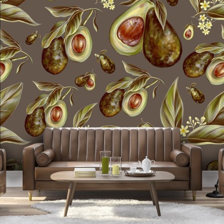 Fototapete - Avocado Hälften Früchte Obst | Feeby