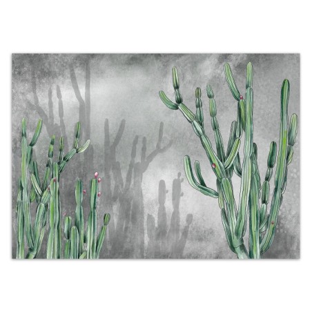 Fototapete - Atacama Cactus Betonwand Grau Grün | Feeby