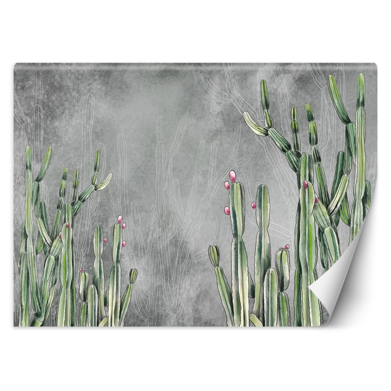 Modische Fototapete - Atacama Cactus Betonwand | Feeby